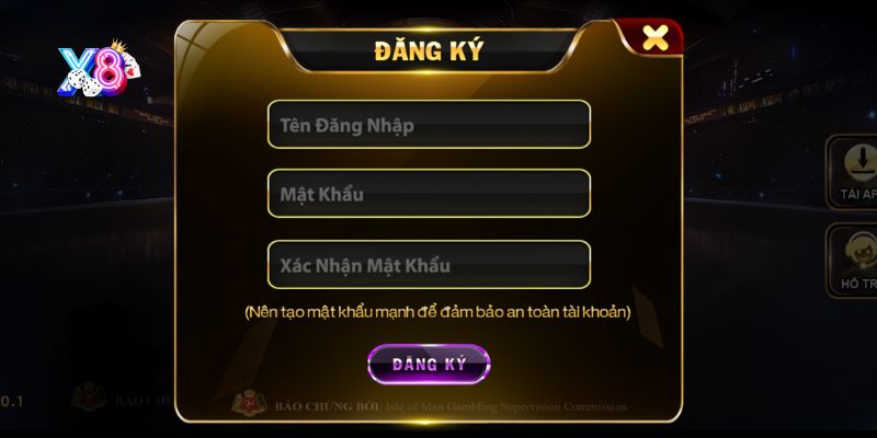 Các bước để thực hiện đăng ký X8