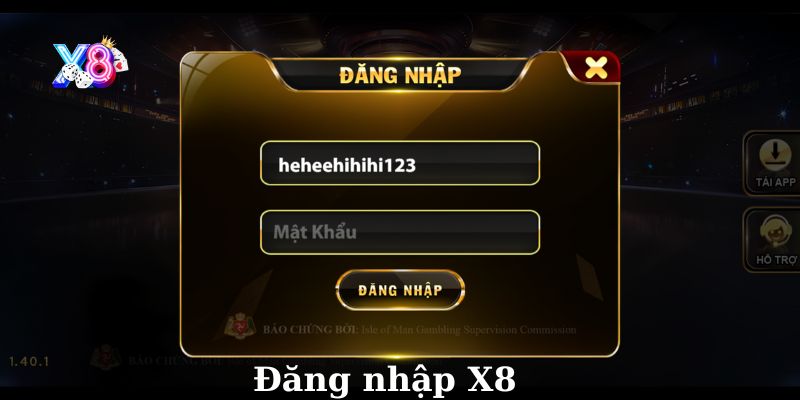 Đăng nhập X8